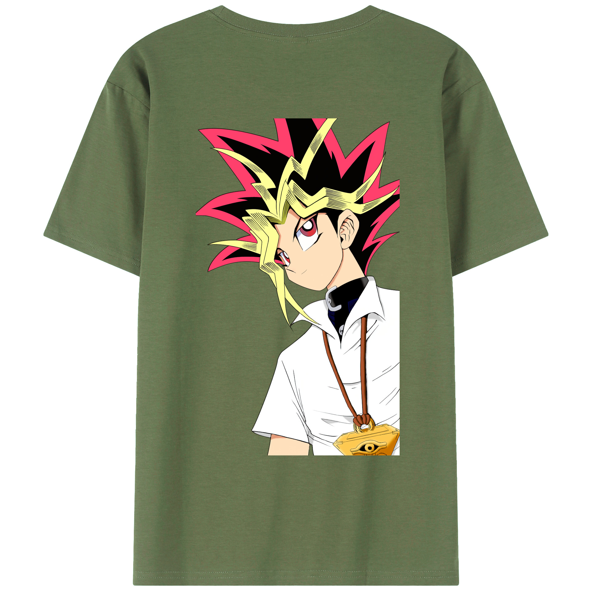 （画像用） 遊☆戯☆王 Yu-Gi-Oh! 綿100％ メンズ半袖Tシャツ（バックプリント） 通気性